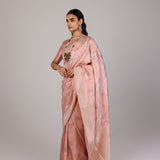 Rosewater Bloom Banarasi Saree
