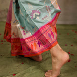 Ivory Banarasi Meadow Saree