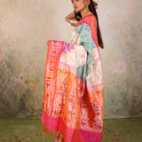 Ivory Banarasi Meadow Saree