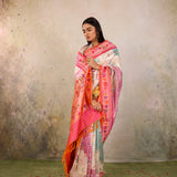 Ivory Banarasi Meadow Saree