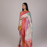 Ivory Banarasi Meadow Saree