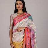 Ivory Banarasi Meadow Saree