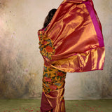 Marigold Kalamkari Bloom Saree