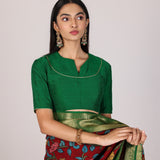 Red Garnet Wildflower Kalamkari Saree