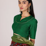 Red Garnet Wildflower Kalamkari Saree