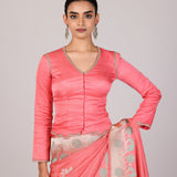 Coral Sage Trellis Saree