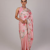Blush Rose Scallop Embroidery Saree