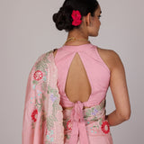 Blush Rose Scallop Embroidery Saree