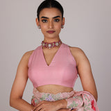 Blush Rose Scallop Embroidery Saree
