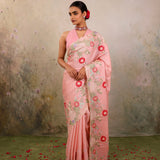 Blush Rose Scallop Embroidery Saree