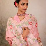 Blush Rose Scallop Embroidery Saree
