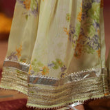 Pastel Green Chiffon Floral Printed Gharara Set