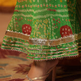 Apple Green Chiffon Bandhani Printed Gharara Set