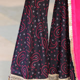 Mulberry Blue Cotton Bandhani Printed Sharara Set