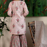 Floral Printed Pink Cotton Sharara Set