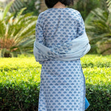 Pure Cotton Light Blue Kurta Set