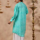 White Crepe Solid Indo-Western Co-Ord Set