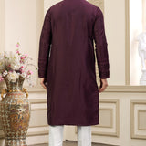 Wine Art Banarasi Silk Kurta