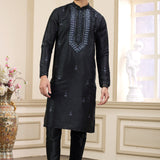 Black Art Banarasi Silk Kurta