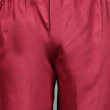 Maroon Chanderi Silk Kurta Set With Zari Work