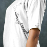 Off- White Rayon Kurta Set With Slit Neckline