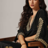 Black French Crepe Kurti With Pants