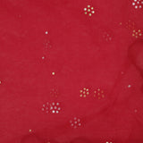 Maroon Raw Silk Kurti With Pants And Net Dupatta