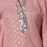 Pink Foil Georgette Co-Ord Set