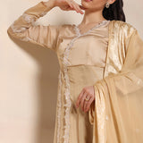 Golden Silk Anarkali Set