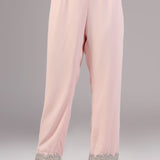 Pastel Pink Georgette Embroidered Kurti Set