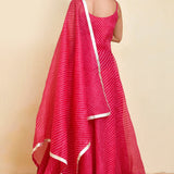 Magenta Pink Kota Duriya Anarkali Set