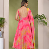 Pink Multi-Color Georgette Anarkali Set