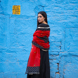 Black Anarkali Set With Bandhani Dupatta