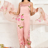 Pastel Pink Satin Kurta Set