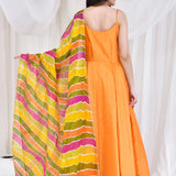 Chrome Yellow Cotton Silk Anarkali Set