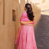 Light Pink Cotton Anarkali Set