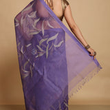 Faded Purple Pure Resham Saree With Jamdani Work