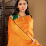 Classic Bright Orange Kanjivaram Silk Saree