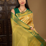 Golden Floral Kanjivaram Silk Saree