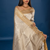 Silver Kanjivaram Silk Saree