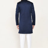 Navy Blue Velvet Sherwani Set