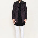 Black Velvet Sherwani Set