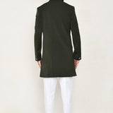 Black Rayon Sherwani Set