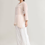 Monochrome Pink Cotton Chikankari Suit Set