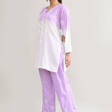 Lavender Cotton Chikankari Suit Set