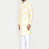 Soft Yellow Rayon Kurta Set With Digital Print
