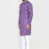 Purple Silk Kurta Set