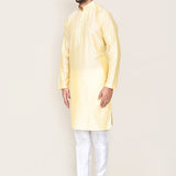 Cream Silk Kurta Set