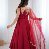 Vintage Maroon Chanderi Solid Anarkali Set