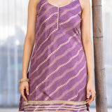 Lavender Haze Rayon Embroidered Kurti Set